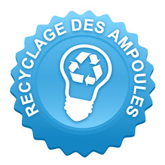 recyclage des ampoules sur bouton web denté bleu