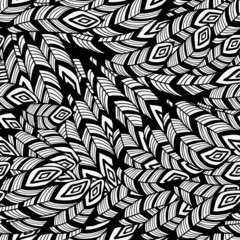 Vector Seamless Pattern with Feathers