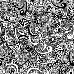 Vector Seamless Paisley Doodle Pattern