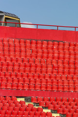 Fototapeta premium Seats red at stadium