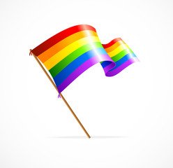 Vector a rainbow flag waving