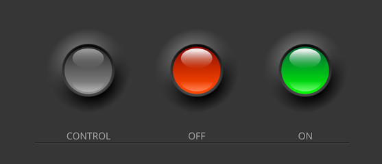 glossy buttons on black background