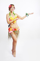 girl with Hawaiian accessories inviting © zea_lenanet