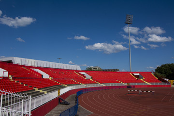 Seats red at stadium