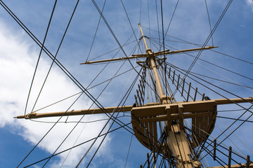Mast of a big old sailing ship