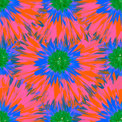 Seamless bright colors tropical floral pattern