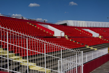 Seats red at stadium