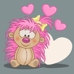 Hedgehog with hearts