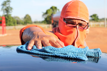 A Hand washing  car with