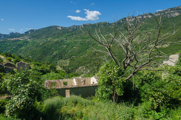 Ghost town Gairo Vecchio (Sardinia, Italy)