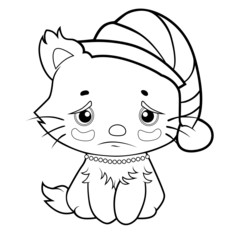 coloring book sad kitty