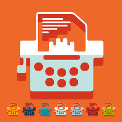 Flat design: typewriter