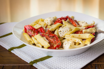 Italian penne pasta meal
