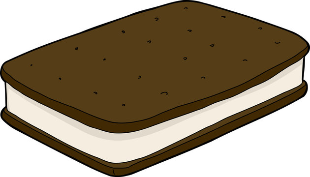 brown ice cream sandwich on white background clip art preview