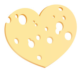 Fototapeta premium Cheese Slice Heart