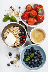 Healthy breakfast - muesli and berries
