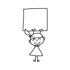 hand drawing cartoon happy kids