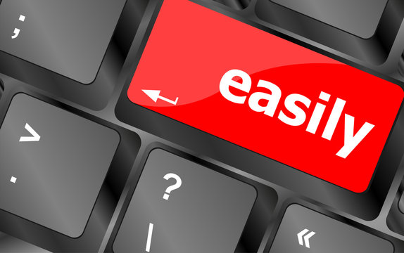 easile word on keyboard key, notebook computer button