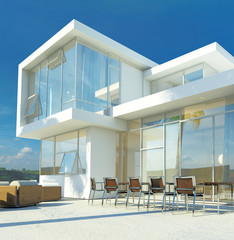 Modern angular luxury tropical villa © XtravaganT