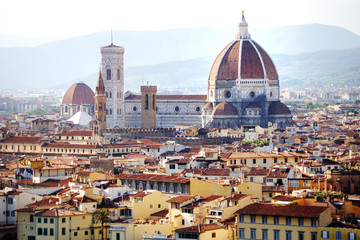 Fototapeta na wymiar Florence cathedral panoramic view, Firenze, Tuscany, Italy