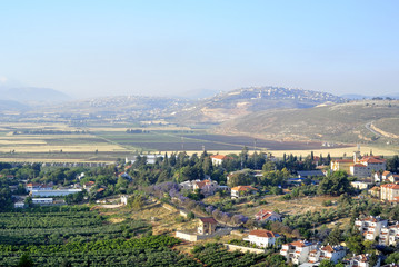 Metula village landscape near Lebanon border.