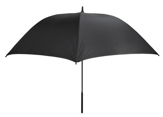side view of open black big umbrella