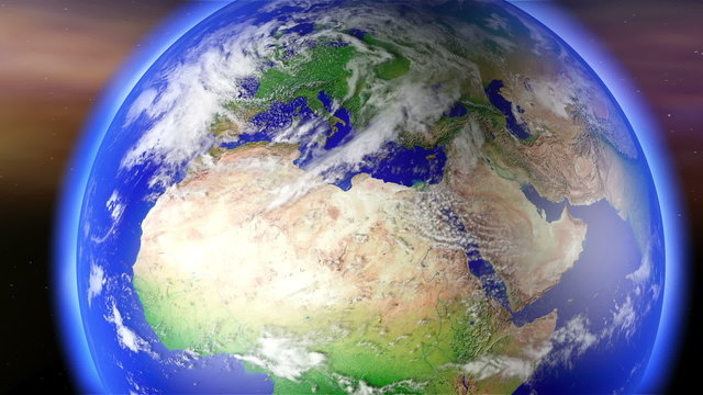 Earth Zoom to Europe with Matte