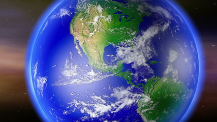 Earth Zoom to North America with Matte