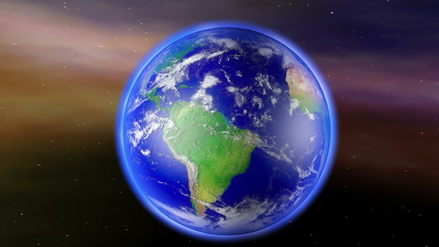 Earth Zoom to South America with Matte