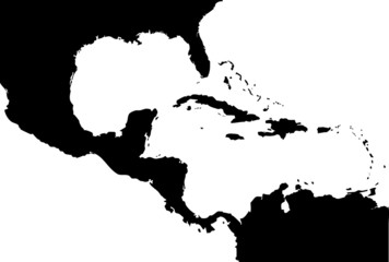High detailed vector map - Central America.