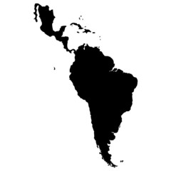 High detailed vector map - Latin America.