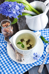 Cup of fresh herbal tea