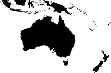High detailed vector map - Oceania.