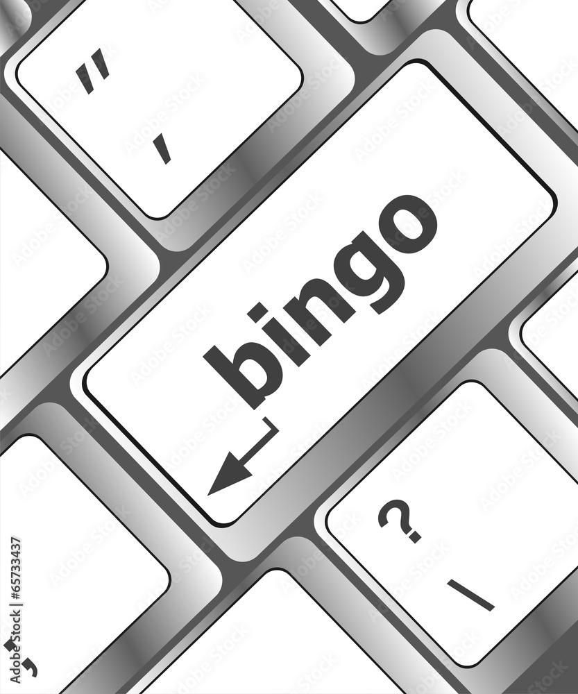 Poster bingo button on computer keyboard keys