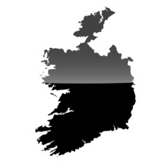 High detailed vector map - Ireland.