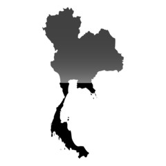 High detailed vector map - Thailand.