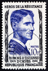 Postage stamp France 1957 Honore d’Estienne d’Orves, Hero