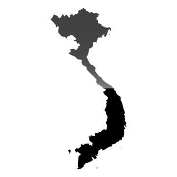 High detailed vector map - Vietnam.
