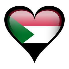Sudan flag in heart