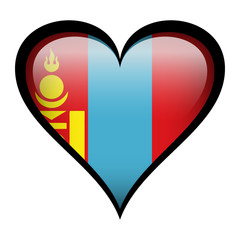 Mongolia flag in heart