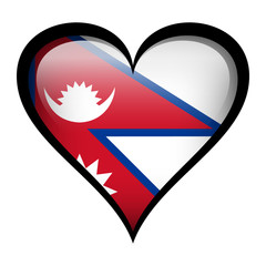 Nepal flag in heart