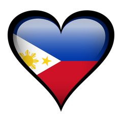 Fototapeta premium Philippines flag in heart