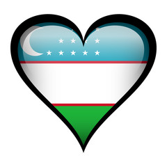 Obraz premium Uzbekistan flag in heart