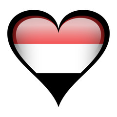 Yemen flag in heart