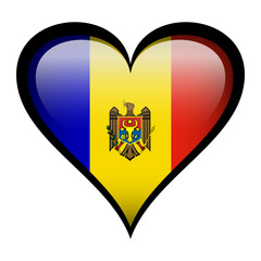 Moldova flag in heart