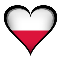 Poland flag in heart