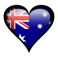 Australia flag in heart