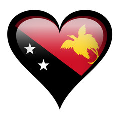 Papau New Guinea flag in heart