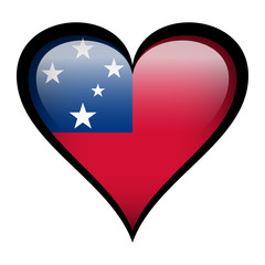 Samoa flag in heart