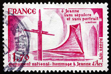 Postage stamp France 1979 Joan of Arc Monument, Rouen